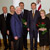 Ministru prezidenta padomniece Brigita Puriņa (no kreisās), akadēmiķis Elmārs Grēns, kultūras ministre Ingūna Rībena, rakstnieks Andrejs Eglītis, Valsts akadēmiskā kora "Latvija" direktors Māris Ošlejs, Ministru prezidents Einars Repše, operdziedātāja Žermēna Heine -Vāgnere, LU Latvijas Vēstures institūta profesors, emeritētais zinātnieks Jānis Graudonis, LZA akadēmiķis, profesors, habilitētais inženierzinātņu doktors Rolands Rikards, Valsts akadēmiskā kora "Latvija" diriģents Māris Sirmais Ministru kabineta balvas pasniegšanā 2003. gada 12. novembrī. Foto: Uldis Pāže, Valsts kanceleja